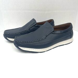 XRAY® Ultimate Comfort Cushioned Footbed Slip-On Faux Leather Navy Boat Shoes 10